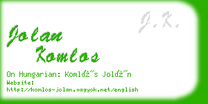 jolan komlos business card